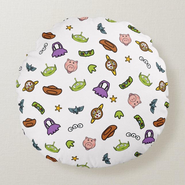 Toy Story | Toy Story Icon Pattern Round Pillow (Front)