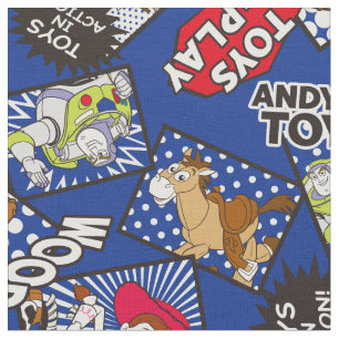 Toy Story   Toys at Play Comic Pattern Fabric