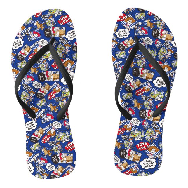 Toy Story | Toys at Play Comic Pattern Flip Flops (Footbed)