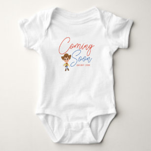Toy Story - Woody   Baby Announcement with Date Bodysuit