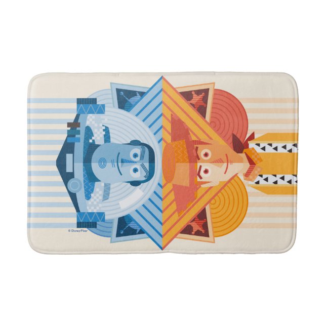 Toy Story | Woody & Buzz Reversible Graphic Bath Mat (Front)