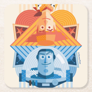 Toy Story   Woody & Buzz Reversible Graphic Square Paper Coaster