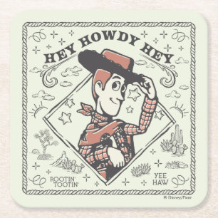 Toy Story Woody "Hey Howdy Hey" Square Paper Coaster