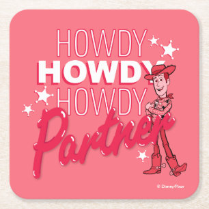 Toy Story Woody "Howdy Howdy Howdy Partner" Square Paper Coaster