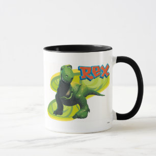 Toy Story's Rex standing with a smiling face. Mug