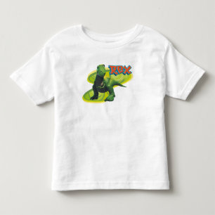 Toy Story's Rex standing with a smiling face. Toddler T-shirt
