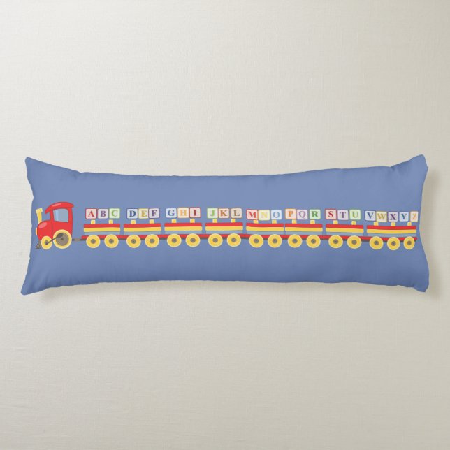 Toy Train Carrying Alphabet Blocks  Body Pillow (Front)