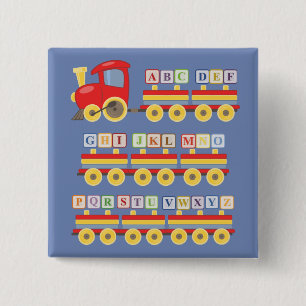 Toy Train Carrying Alphabet Blocks Kids 2 Inch Square Button