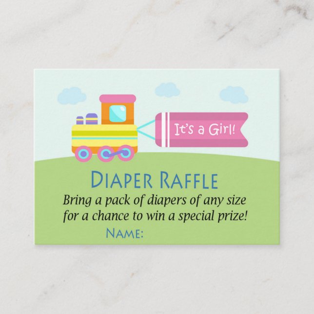 Toy train Diaper Raffle Tickets (Front)