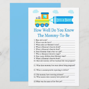 Toy Train How well do you know baby shower game