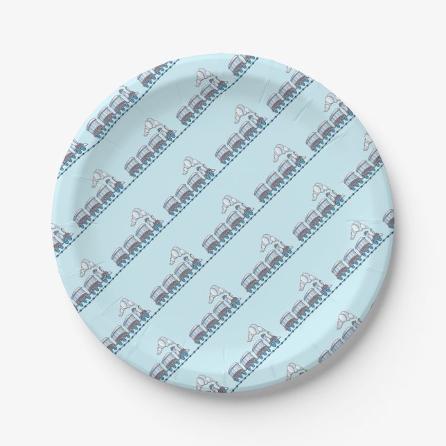 Toy Train Paper Plate (Front)