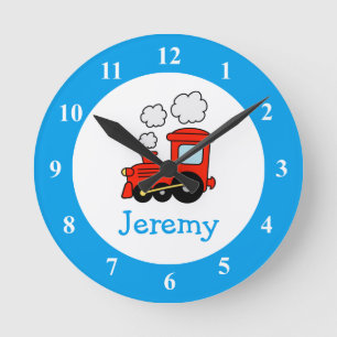 Toy train wall clock for kids bedroom or nursery