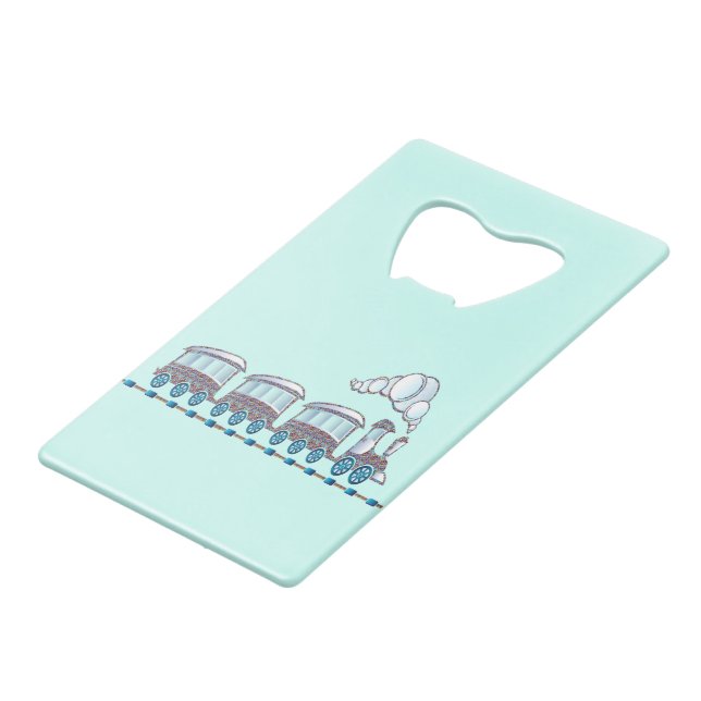 Toy Train Wallet Bottle Opener (Front Angled)