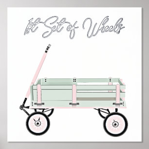 Toy Wagon with Foil Text Print Poster