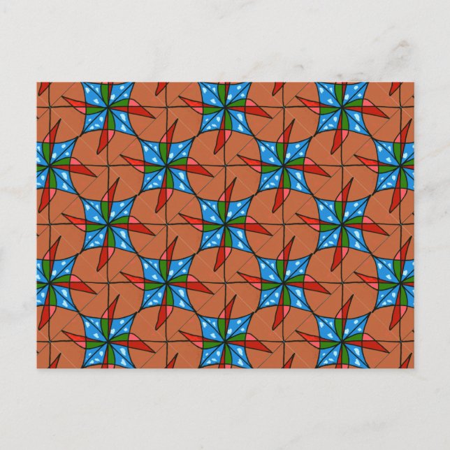 "Toy Windmill" Tiled Image Abstract Postcard (Front)