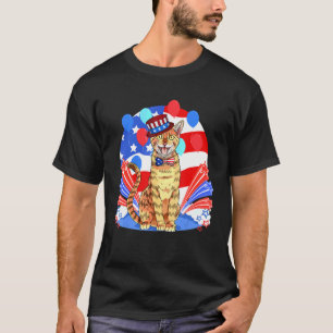 Toyger Cat 4th Of July American Flag T-Shirt