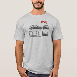 toyota corolla ae86 blue print shirt