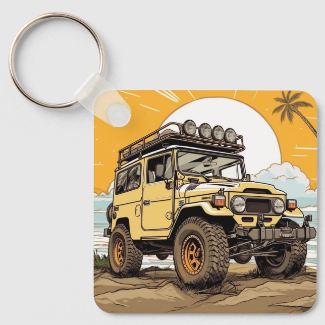 Toyota FJ40 Land Cruiser 4x4 Keychain (Front)
