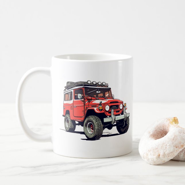 Toyota FJ40 Land Cruiser Mug personnalisable (Avec donut)