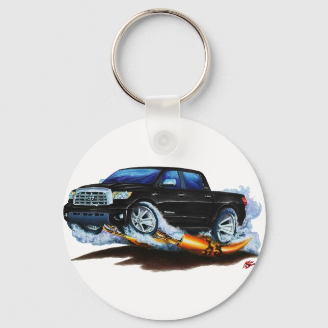 Toyota Tundra Crewmax Black Truck Keychain (Front)