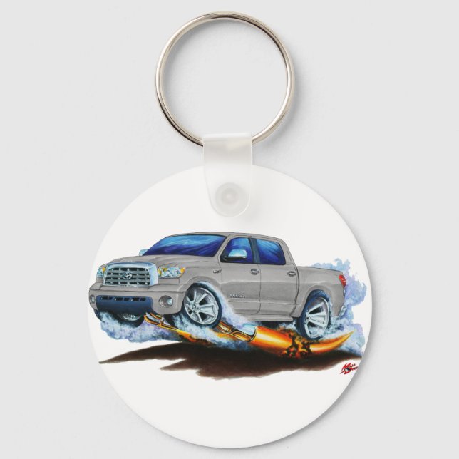 Toyota Tundra Crewmax Silver Truck Keychain (Front)