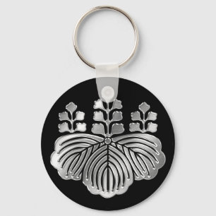 Toyotomi Clan Kamon Silver Chrome Keychain