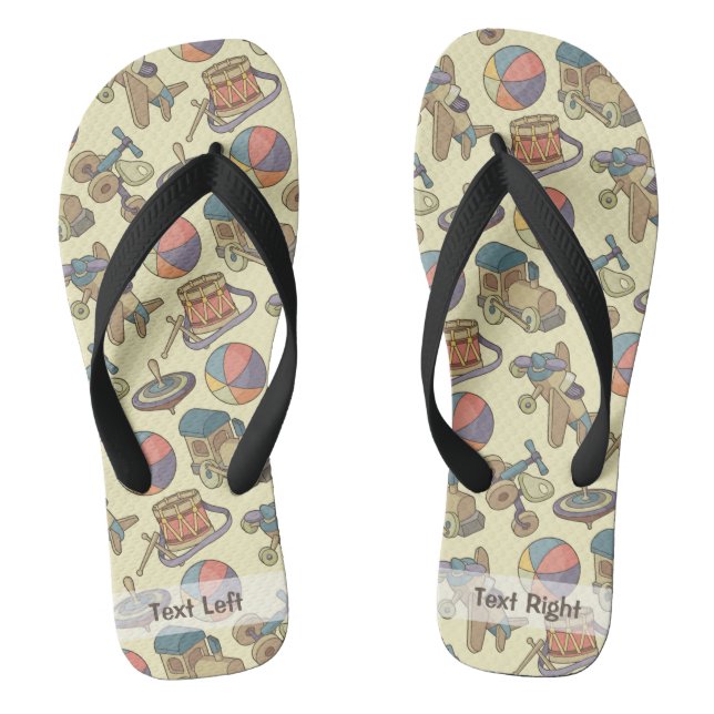Toys Icons Background Flip Flops (Footbed)