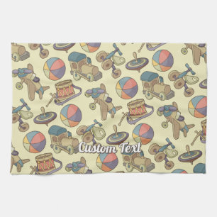 Toys Icons Background Kitchen Towel