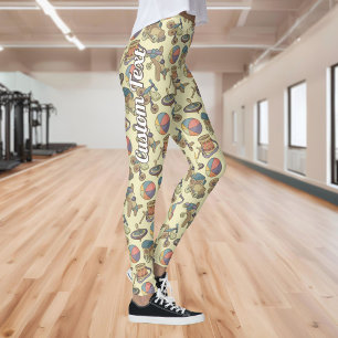 Toys Icons Background Leggings