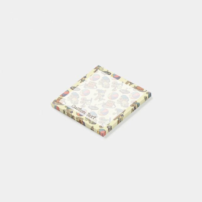 Toys Icons Background Post-it Notes (Angled)
