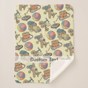 Toys Icons Background Sherpa Blanket