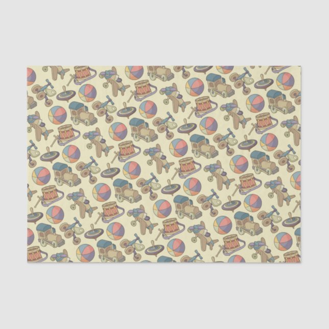 Toys Icons Background Tissue Paper (Front)