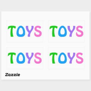 TOYS in Colourful Lettering Sticker