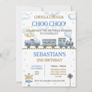 Toys Train Kids Birthday Invitation