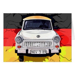 Trabant Car and German Flag, Berlin Wall
