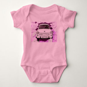 Trabant Car and Pink/Lilac Berlin Wall Baby Bodysuit