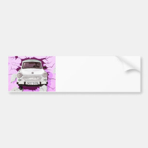 Trabant Car and Pink/Lilac Berlin Wall Bumper Sticker