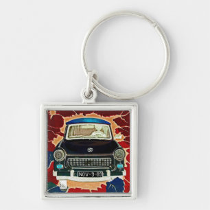 Trabant Car , Browns and Reds, Berlin Wall Keychain
