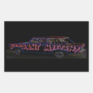 Trabant Car for Rent(Mieten),Black Back Sticker