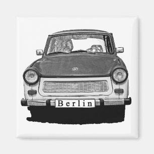 Trabant Car Front, Black and White,  Berlin Magnet