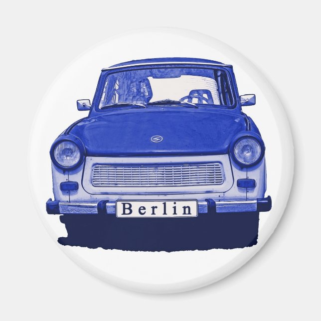 Trabant Car in Blue, Berlin Magnet (Front)