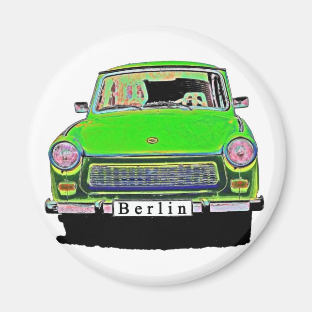 Trabant Car in Green, Berlin Magnet (Front)