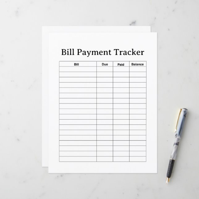 TRACÉ DE PAIEMENT DE FACTURE FLYER (Devant/Arrière en situation)