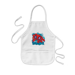 TRACE-E Character Sketch Graphic Kids Apron