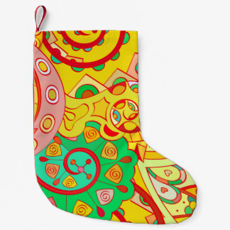 Tracery seamless pattern. Mehndi design. Ethnic co Small Christmas Stocking