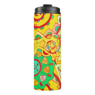 Tracery seamless pattern. Mehndi design. Ethnic co Thermal Tumbler