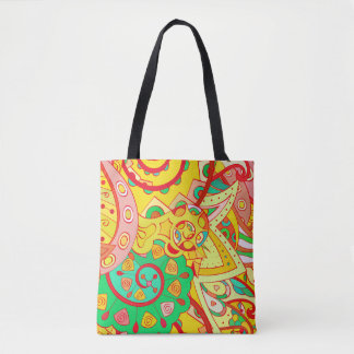 Tracery seamless pattern. Mehndi design. Ethnic co Tote Bag