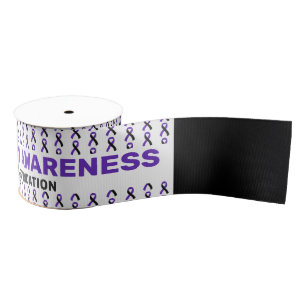 Tracheostomy Awareness Pattern Ribbon Grosgrain Ribbon