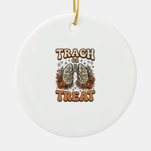 Tracheostomy Halloween Nurse Trick Or Treat Design Ceramic Ornament