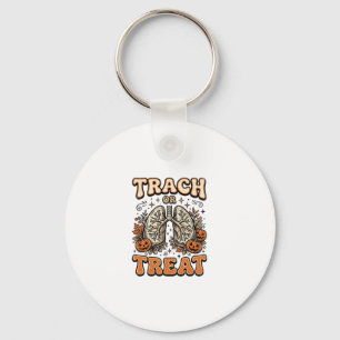 Tracheostomy Halloween Nurse Trick Or Treat Design Keychain